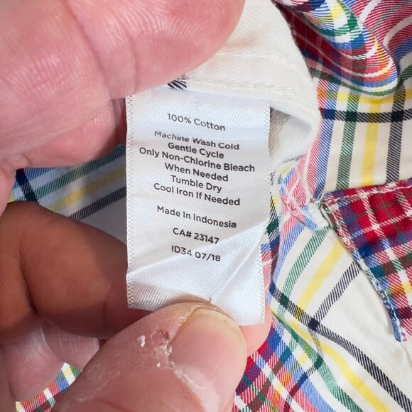 Talbots Button Shirt Woman's Small Long Sleeve Multi Color Plaid All Cotton - Picture 4 of 11